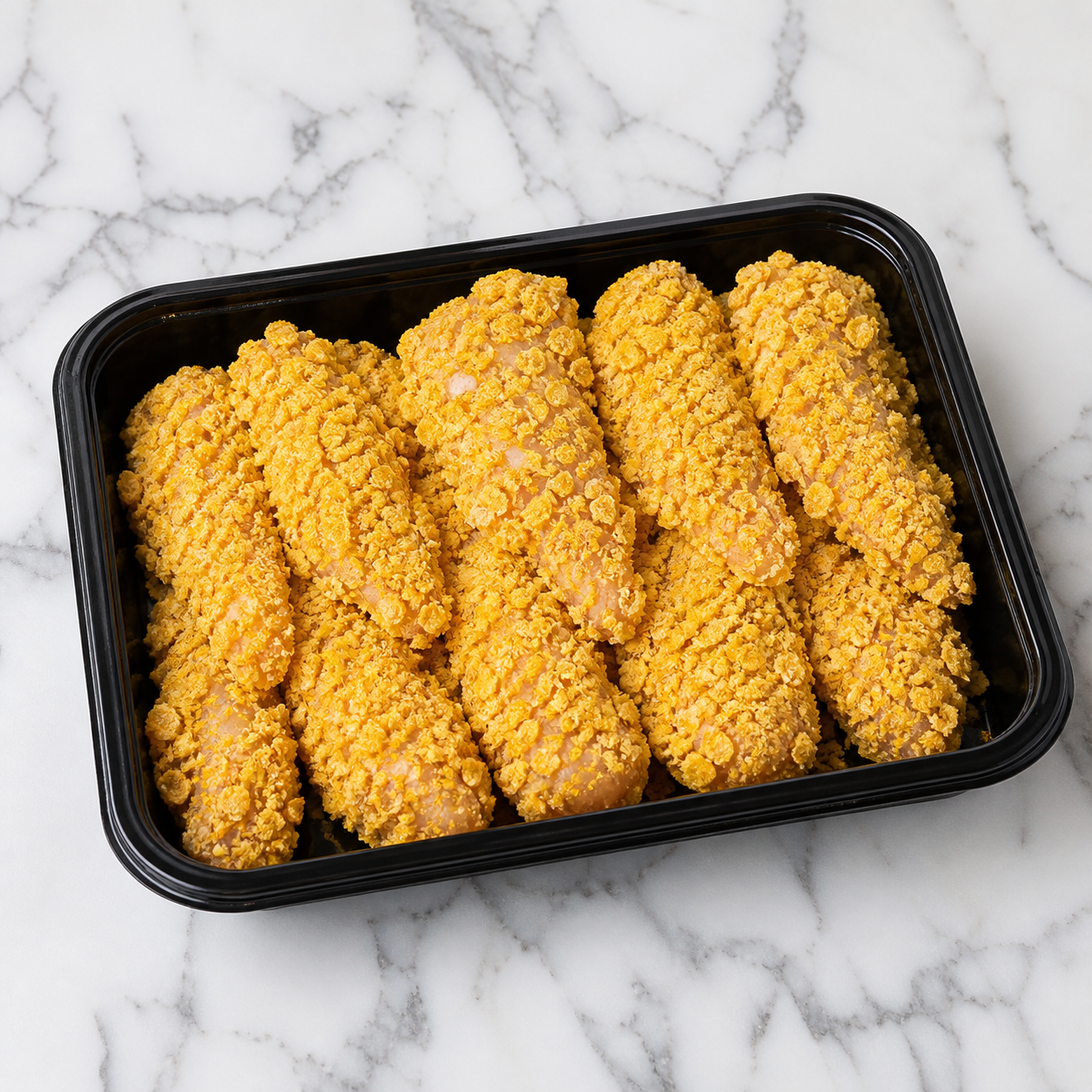 CORN FLAKES FINGERS READY FOR FRYING