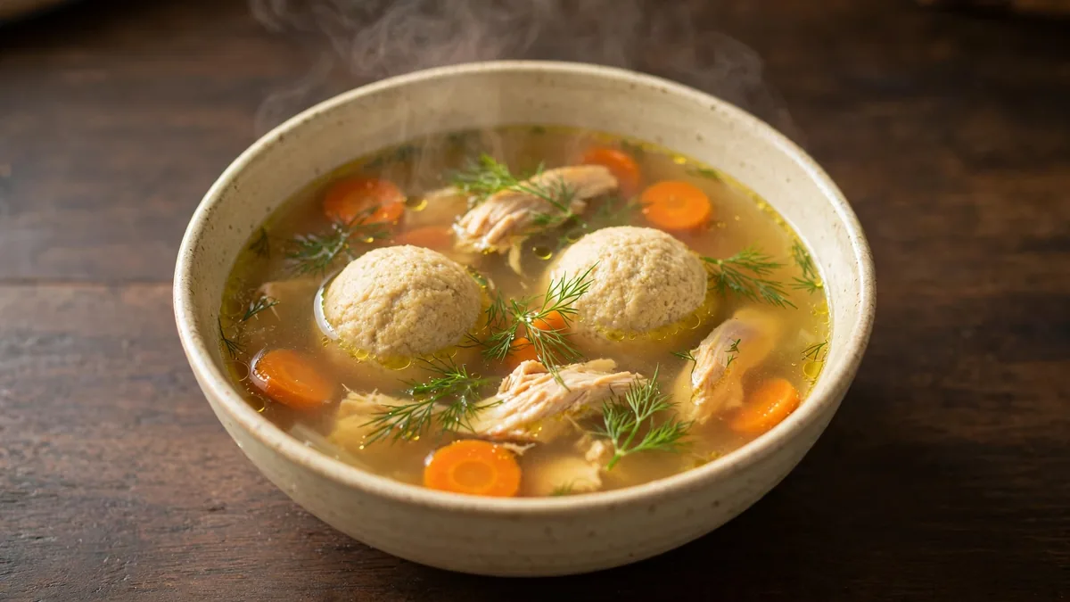 Kosher chicken soup with matzo balls — Satmar Meats Boro Park